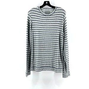 Mitchell Evan Women's Long Sleeve Gray Blue Striped Knit Tunic Sweater Size M